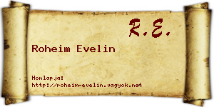 Roheim Evelin névjegykártya